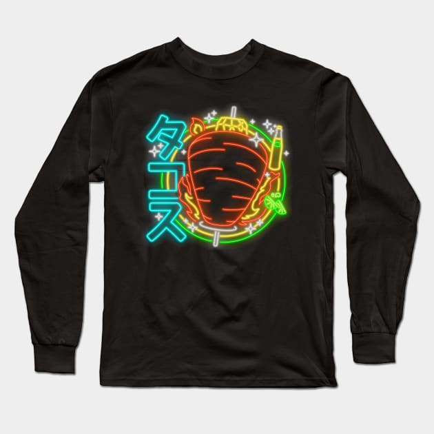 Tacos Neon sign Long Sleeve T-Shirt by Diegobadumx